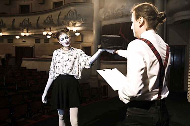 two-male-female-mime-artist-rehearsing-stage